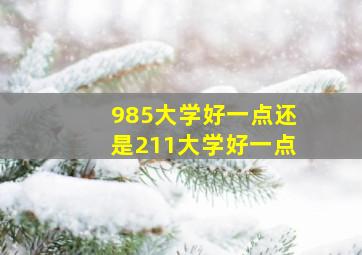 985大学好一点还是211大学好一点