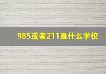 985或者211是什么学校