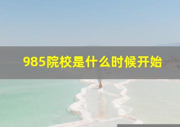 985院校是什么时候开始