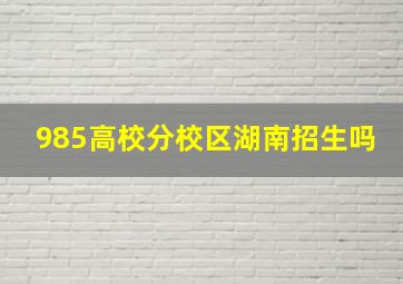 985高校分校区湖南招生吗