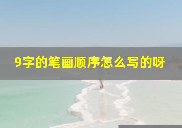 9字的笔画顺序怎么写的呀