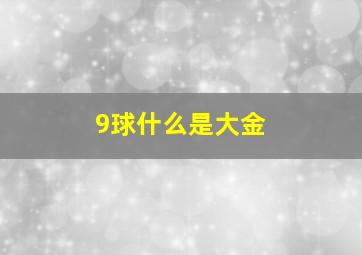 9球什么是大金