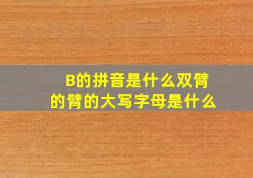 B的拼音是什么双臂的臂的大写字母是什么