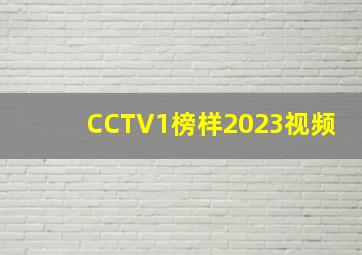 CCTV1榜样2023视频