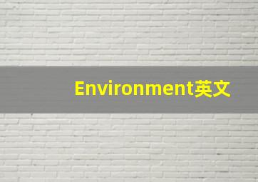 Environment英文