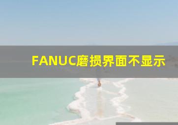 FANUC磨损界面不显示