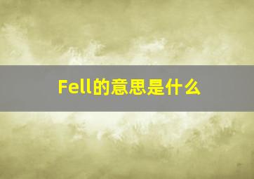 Fell的意思是什么