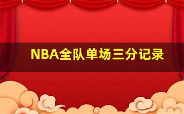 NBA全队单场三分记录