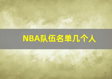 NBA队伍名单几个人