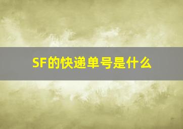 SF的快递单号是什么