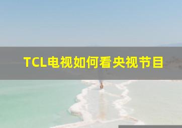 TCL电视如何看央视节目