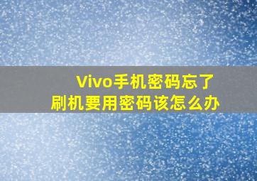 Vivo手机密码忘了刷机要用密码该怎么办