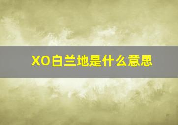 XO白兰地是什么意思