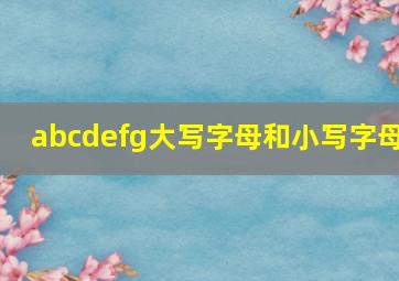 abcdefg大写字母和小写字母