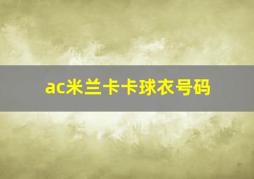 ac米兰卡卡球衣号码