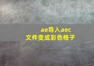 ae导入aec文件变成彩色格子