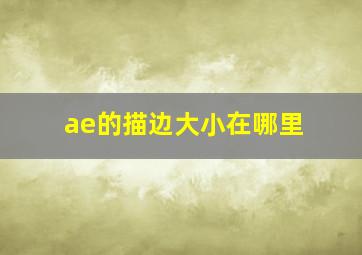 ae的描边大小在哪里