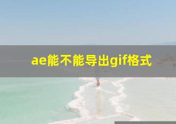 ae能不能导出gif格式