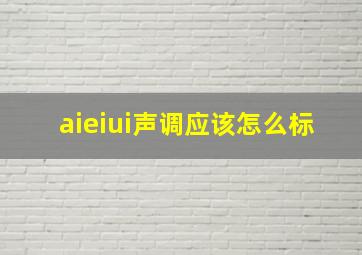 aieiui声调应该怎么标