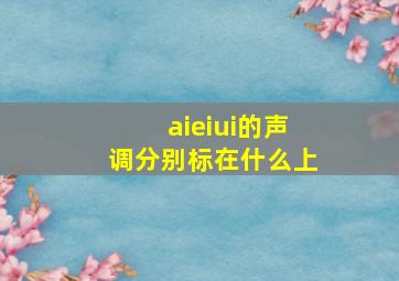 aieiui的声调分别标在什么上