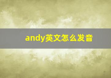 andy英文怎么发音