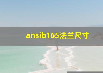 ansib165法兰尺寸