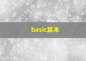 basic版本