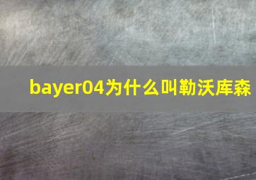 bayer04为什么叫勒沃库森