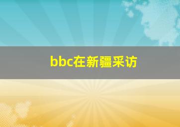 bbc在新疆采访