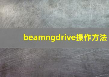 beamngdrive操作方法