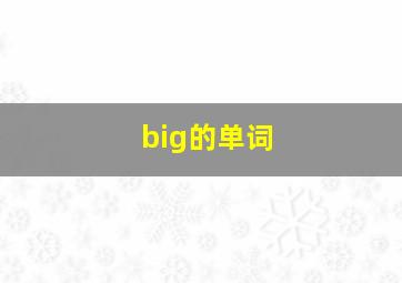 big的单词