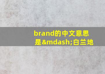 brand的中文意思是—白兰地