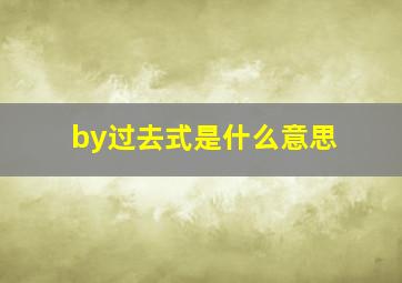 by过去式是什么意思