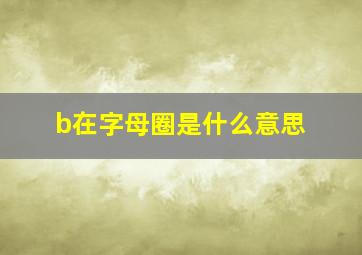 b在字母圈是什么意思