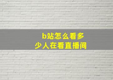 b站怎么看多少人在看直播间