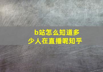 b站怎么知道多少人在直播呢知乎