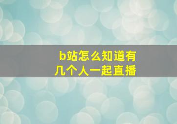 b站怎么知道有几个人一起直播