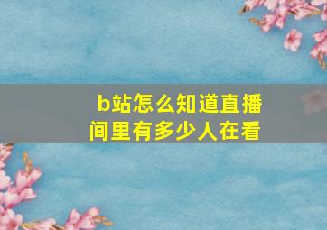 b站怎么知道直播间里有多少人在看