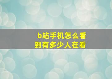 b站手机怎么看到有多少人在看