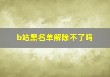 b站黑名单解除不了吗