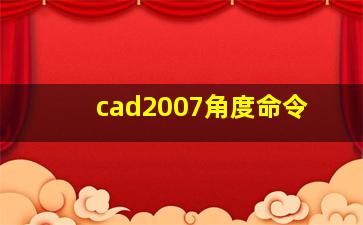 cad2007角度命令