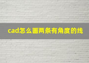 cad怎么画两条有角度的线