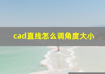 cad直线怎么调角度大小