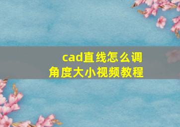 cad直线怎么调角度大小视频教程