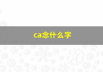 ca念什么字