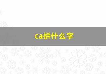 ca拼什么字