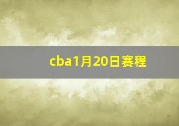 cba1月20日赛程