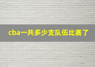 cba一共多少支队伍比赛了