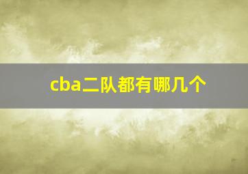 cba二队都有哪几个