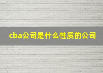 cba公司是什么性质的公司